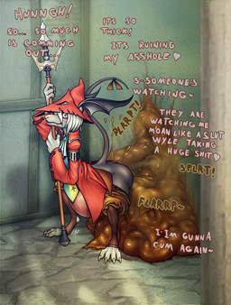 anthro belly big_belly blush claws clothed clothing excessive_feces exhibitionism eyelashes feces female green_eyes hair heart_symbol humiliation hyper hyper_feces melee_weapon navel offscreen_character outie_navel plant polearm pooping public public_humiliation scatplay solo sound_effects spear text toe_claws weapon toby_art final_fantasy final_fantasy_ix square_enix freya_crescent burmecian mammal rodent 2019 english_text hi_res