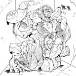 1:1 anal anal_penetration anthro arody bandai_namco big_muscles big_nipples biped black_and_white curved_penis digimon digimon_(species) erection felid fellatio gangbang genitals glans glory_hole group group_sex hairy hi_res high_contrast huge_muscles humanoid_genitalia humanoid_penis hyper hyper_muscles kneeling leomon looking_pleasured male male/male male_penetrating mammal mane manly monochrome muscular nipples nude oral oral_penetration penetration penile penis sex snout solo_focus vein veiny_penis