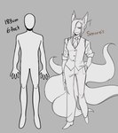 absurd_res animal_humanoid canid canid_humanoid canine canine_humanoid chart digital_drawing_(artwork) digital_media_(artwork) female fox_humanoid foxtrot_(glacierclear) glacierclear greyscale height_chart hi_res humanoid mammal mammal_humanoid monochrome smore's_(glacierclear)