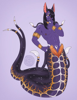 2_penises animal_genitalia animal_penis anthro apode black_hair ear_piercing erection facial_piercing forked_tail genitals hair hemipenes jewelry legless lip_piercing male multi_genitalia multi_penis nipple_piercing nipples penis piercing purple_body serpentine solo split_form tail tentacles unusual_anatomy unusual_tail yellow_eyes dalipuff draconcopode felid feline hybrid lamia mammal reptile scalie snake digital_media_(artwork) hi_res