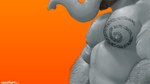 abs anthro arm_hair beard biceps body_hair chest_hair facial_hair forearm_muscles male nipples orange_background pecs simple_background solo tattoo loutre ottermajor elephant elephantid mammal proboscidean 16:9 2019 widescreen