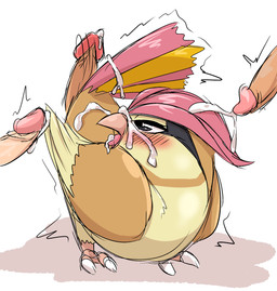 ambiguous_gender avian_butt beak bestiality blush bodily_fluids cum cum_in_mouth cum_inside cum_on_face cum_on_feathers cumshot disembodied_penis ejaculation erection feathers feral gangbang genital_fluids genitals grinding group group_sex half-closed_eyes human_on_feral interspecies male male/ambiguous male_on_feral narrowed_eyes orgasm penis pokephilia sex simple_background solo_focus tongue white_background wings negoya nintendo pokemon avian bird generation_1_pokemon human mammal pidgeotto pokemon_(species) absurd_res hi_res