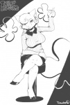 anthro big_breasts breasts female gameshow heart_symbol hooves horn solo wide_hips dawkz bovid caprine felid hybrid mammal sheep hi_res monochrome