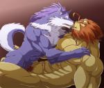 abs anthro duo male male/male muscular muscular_male nude pecs broken_(artist) sega shining_(sega) shining_tears volg_(shining) canid canine canis felid lion mammal pantherine wolf