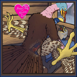 4_toes anal anisodactyl anthro avian_caruncle avian_feet beak bed black_border blue_briefs blue_clothing blue_underwear border briefs cere_(anatomy) chastity_bulge chastity_cage chastity_device chastity_under_clothing clothed clothing cloud coat duo feathers feet furniture grey_body grey_feathers heart_symbol holidays inside internal leaning leaning_forward looking_at_another looking_at_partner looking_at_viewer looking_pleasured male male/male male_on_bottom male_on_top male_penetrated male_penetrating male_penetrating_male mountain multicolored_body multicolored_eyes multicolored_feathers on_bottom on_top open_beak open_mouth penetration pink_scutes romantic romantic_couple scuted_arms scutes sex snood_(anatomy) snow talons tan_body tan_feathers text toes tongue topwear two_tone_body two_tone_eyes two_tone_feathers underwear wearing_chastity_cage wearing_chastity_device window wings wrinkles yellow_scutes tzair_(artist) konarak_(tzair) tzair_(character) avian bird falcon falconid galliform peregrine_falcon phasianid turkey 1:1 2026 digital_drawing_(artwork) digital_media_(artwork) english_text shaded signature