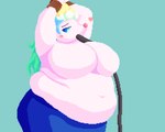 anthro belly big_belly big_breasts big_butt blue_eyes bound breasts butt female hair obese obese_anthro obese_female overweight overweight_anthro overweight_female simple_background solo tube_feeding weight_gain white_body wide_hips enkah nintendo pokemon generation_7_pokemon mammal marine pinniped pokemon_(species) primarina 5:4 digital_media_(artwork) hi_res pixel_(artwork)