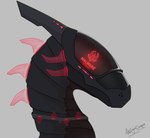 black_body corrupted female feral horn logo solo virus visor apollyondragon activision mythology spyro_the_dragon cynder dragon mythological_creature mythological_scalie scalie synth_(vader-san) 2023 digital_drawing_(artwork) digital_media_(artwork) half-length_portrait portrait signature