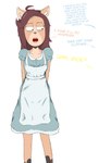 anthro apron clothing dress female solo text katlek adult_swim cartoon_network rick_and_morty arthricia domestic_cat felid feline felis mammal absurd_res english_text hi_res