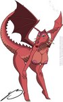 anthro breasts dragon dragon_(shrek) dreamworks female hi_res lipstick makeup membrane_(anatomy) membranous_wings mythological_creature mythological_scalie mythology nipples pink_nipples scalie shrek_(series) solo steven_stagg tail third-party_edit wings