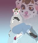 anthro beverage clothed clothing coffee container cozy cup floppy_ears fur hair male markings pawpads pink_nose purple_pawpads simple_background smile solo spots spotted_markings spotted_tail tail tail_markings topwear winter owllek halen canid canine canis dalmatian domestic_dog mammal