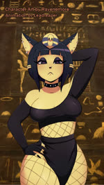 :< alternative_fashion anthro armwear black_hair bob_cut breasts choker clothed clothing dancing ear_piercing ear_ring egyptian egyptian_clothing egyptian_headdress facial_piercing female fishnet_clothing fishnet_legwear fishnet_topwear goth grumpy hair hand_behind_head jewelry legwear markings necklace nose_piercing photo_background piercing ring_piercing solo spiked_choker tail tail_motion topwear uraeus wide_hips leadreaper ravenemore animal_crossing ankha_zone camel_by_camel nintendo sandy_marton ankha_(animal_crossing) domestic_cat felid feline felis mammal animated hi_res photography_(artwork) short_playtime sound webm