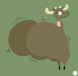 anthro antlers bar_emanata big_butt bubble_butt butt butt_expansion clothing crop_top curvy_figure emanata expansion eyelashes femboy flash_emanata head_tuft hip_expansion horn huge_butt huge_hips huge_thighs hyper hyper_butt hyper_hips hyper_thighs logo male rear_view shirt small_waist solo text thick_thighs thigh_expansion topwear tuft wasp_waist wide_hips thatdawgmurray berklee_online deer mammal moose new_world_deer aliasing artist_logo artist_name digital_media_(artwork) hi_res lineless signature