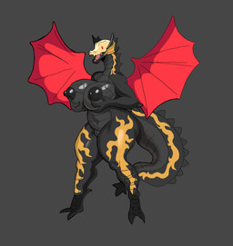 anthro big_breasts black_body black_nipples breasts female nipples non-mammal_breasts non-mammal_nipples nude solo spread_wings standing tail thick_tail thick_thighs wings palesnake asian_mythology chinese_mythology east_asian_mythology mythology lego_dragon_(6129c05pb01) animal_humanoid dragon dragon_humanoid eastern_dragon eastern_dragon_humanoid humanoid mythological_creature mythological_scalie scalie absurd_res hi_res