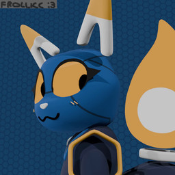 anthro blue_body female looking_at_another looking_back looking_back_at_another machine mascot solo yellow_eyes frollicc e621 esix domestic_cat felid feline felis mammal robot 3d_(artwork) 3d_animation animated digital_media_(artwork) loop short_playtime webm