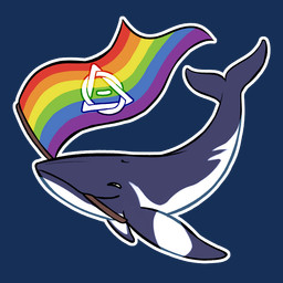 ambiguous_gender feral flag lgbt_pride object_in_mouth outline pride_colors solo sticker white_outline furufoo therian baleen_whale cetacean mammal marine minke_whale whale 1:1 alpha_channel