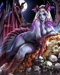 areola breasts female grey_areola grey_nipples horn nipple_piercing nipples nude piercing solo tail thick_thighs wide_hips lerapi mythology animal_humanoid dragon dragon_humanoid horned_humanoid humanoid mythological_creature mythological_scalie scalie hi_res