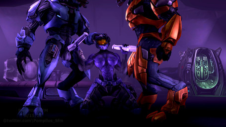 2_toes 4_fingers animal_genitalia animal_penis balls bodysuit breasts clothing digitigrade dominant dominant_male double_handjob erection faceless_character faceless_female faceless_human feet female female_human fingers flared_penis full_armor genitals grey_body group hand_on_head handjob holding_penis interspecies kneeling male male/female male_on_human mandibles not_furry penile penis sex skinsuit standing submissive submissive_female submissive_human tight_clothing toes trio xenophilia pompilus-sfm halo_(series) microsoft xbox_game_studios alien human mammal sangheili spartan_(halo) 16:9 3d_(artwork) 4k absurd_res colored digital_media_(artwork) hi_res widescreen