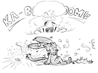 blush blush_lines bursting confetti explosion inflatable kaboom long_ears long_tail o_o onomatopoeia popping sound_effects tail text buoyantbliss buoyantbliss_(character) flipstick_(character) animate_inanimate floating_bandinero living_inflatable 2025 4:3 hi_res monochrome sequence
