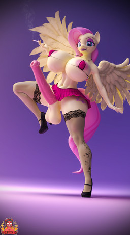 animal_genitalia animal_penis anthro big_breasts big_penis blue_eyes bottomwear bra breasts cigarette cigarette_smoke clothed clothing crossgender equine_genitalia equine_penis erection eyeshadow footwear ftg_crossgender fti_crossgender furgonomics genitals gynomorph hair high_heels intersex leg_tattoo legwear lips lipstick makeup medial_ring miniskirt penis pink_eyeshadow pink_hair pink_lips pink_lipstick pose raised_leg shoes skirt smoke smoking solo stockings tail tail_through_skirt tattoo thigh_highs underwear vein veiny_penis wings forsaken_(artist) friendship_is_magic hasbro my_little_pony mythology fluttershy_(mlp) equid equine mammal mythological_creature mythological_equine pegasus 3d_(artwork) absurd_res digital_media_(artwork) hi_res
