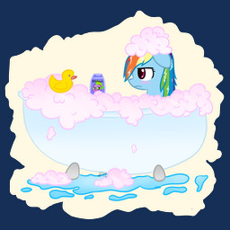 bath blue_body blue_fur bubble female feral fur hair multicolored_hair rainbow_hair rubber_duck soap solo water alexpie friendship_is_magic hasbro my_little_pony mythology rainbow_dash_(mlp) spike_(mlp) dragon equid equine horse mammal mythological_creature mythological_scalie pony scalie 1:1 alpha_channel hi_res