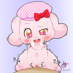 bestiality blue_background blush bodily_fluids chest_tuft chibi clothing cowgirl_position duo featureless_chest female female_on_human female_penetrated feral feral_penetrated first_person_view from_front_position front_view fur genitals hat headgear headwear heart_eyes heart_symbol human_on_feral human_penetrating human_penetrating_female human_penetrating_feral human_pov humanoid_genitalia humanoid_penis interspecies kemono male male/female male_on_feral male_penetrating male_penetrating_female male_pov motion_lines navel on_bottom on_top open_mouth penetrating_pov penetration penile penile_penetration penis penis_in_vagina pink_body pink_fur sex simple_background sweat text tuft vaginal vaginal_penetration vulva kmkch human lagomorph leporid mammal rabbit 1:1 2018 japanese_text signature