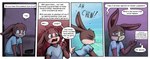 anthro blue_eyes bodily_fluids brown_body brown_fur clothed clothing dialogue fur ill male scut_tail short_tail sneeze snot solo tail text shieltar rob_(shieltar) lagomorph leporid mammal rabbit comic english_text hi_res