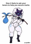 5_fingers anthro belly big_breasts bindle blue_eyes blue_markings blue_sclera breasts caption ear_markings eyebrows featureless_breasts featureless_crotch female female_anthro fingers floppy_ears front_view fur fur_markings hair hip_markings holding_object holding_stick hooves leg_markings looking_at_viewer lop_ears markings mask mask_only monotone_body monotone_fur naturally_censored navel nipple_tuft nude nude_anthro nude_female pubes sad scut_tail short_tail simple_background solo stick tail text thick_thighs tuft twitter_handle unguligrade unguligrade_anthro wearing_mask white_background white_body white_fur white_hair wide_hips crybabytomix league_of_legends riot_games tencent kindred_(lol) lamb_(lol) bovid caprine mammal 2023 artist_name colored digital_drawing_(artwork) digital_media_(artwork) english_text hi_res meme