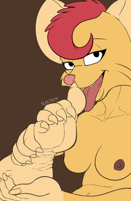5_toes anthro auto_foot_lick breasts feet female foot_fetish foot_lick foot_play fur hair humanoid_feet licking plantigrade red_hair self_lick small_breasts solo toe_lick toes tongue tongue_out wrinkled_feet wrinkles yellow_body yellow_fur kattman mammal murid murine rodent hi_res