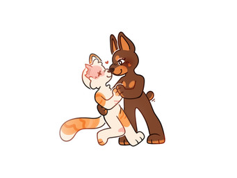 3_fingers 3_toes alternate_universe anthro anthrofied boop brown_body brown_fur casual_nudity dancing daww duo eyelashes facial_scar feet female female/female fingers fur fuzzy hand_holding heart_symbol interspecies leaning leaning_backward looking_at_another looking_at_partner missing_eye naturally_censored nose_boop nose_to_nose notched_ear pointy_ears prick_ears raised_leg romantic romantic_couple scar short_tail simple_background smile standing tail toes torn_ear white_background starsleeps warriors_(book_series) brightheart_(warriors) fan_character canid canine canis dobermann domestic_cat domestic_dog felid feline felis mammal pinscher 4:3 digital_drawing_(artwork) digital_media_(artwork) flat_colors hi_res female_(lore)