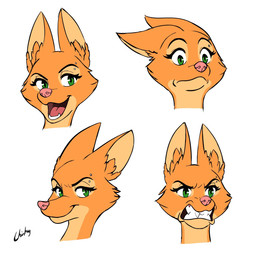 anthro ears_up eyebrows eyelashes female fur green_eyes open_mouth orange_body orange_fur piercing solo teeth teeth_showing tongue chisheq dreamworks the_bad_guys diane_foxington canid canine fox mammal 1:1 headshot_portrait hi_res portrait