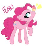 blue_eyes cupcake cutie_mark female feral food hair hooves pink_body pink_hair quadruped side_view simple_background solo standing text white_background kindakismet friendship_is_magic hasbro my_little_pony pinkie_pie_(mlp) earth_pony equid equine horse mammal pony english_text hi_res