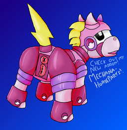 animal_genitalia animal_vulva anus black_eyes blonde_hair blue_background butt equine_anus female feral genitals gradient gradient_background hair hooves horn lightning_bolt machine open_mouth pink_body presenting presenting_hindquarters rear_view simple_background solo tail text unicorn_horn vulva why yellow_tail giratina_(artist) animal_mechanicals mythology unicorn_(animal_mechanicals) equid equine mammal mythological_creature mythological_equine robot unicorn 2018 digital_media_(artwork) english_text hi_res