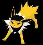 3_toes ambiguous_gender black_nose fangs feet feral fur grin simple_background smile solo teeth toes transparent_background white_body white_fur yellow_body yellow_fur achromatic nintendo pokemon canid canine eeveelution generation_1_pokemon jolteon mammal pokemon_(species) alpha_channel