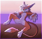 3_fingers 4_ears 4_toes ambiguous_anthro ambiguous_gender anthro arm_tuft arms_bent bedroom_eyes belt_buckle belt_collar bent_legs biped black_sclera blue_eyes blue_mouth blue_tongue border buckle chest_tuft claws collar collar_only crotch_tuft cute_fangs digitigrade dipstick_tail elbow_tuft eyebrows eyelashes facial_tuft fangs feather_tuft feathers featureless_chest featureless_crotch feet finger_claws fingers fur hair inner_ear_fluff long_tail looking_at_viewer markings midair multi_ear multicolored_body multicolored_feathers multicolored_hair multicolored_tail multicolored_wings narrowed_eyes nude nude_ambiguous nude_anthro null open_mouth open_smile orange_body orange_feathers pupils reclining seductive shadow short_snout simple_background smile snout solo spread_legs spreading tail tail_markings tan_hair teeth text thick_thighs three-quarter_view toe_claws toes tongue tuft two_tone_body two_tone_feathers two_tone_hair white_body white_feathers white_fur white_hair white_tail_tip winged_arms wings draggyavali alien avali avian 2025 artist_name digital_media_(artwork) full-length_portrait hi_res portrait