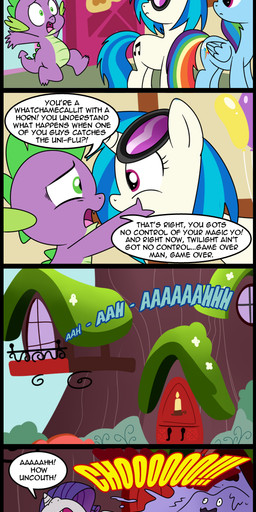 bat_wings bed blonde_hair blue_fur blue_hair building comic cub cutie_mark derpy_hooves_(mlp) dialog door dragon english_text equine eyewear female feral fire flames friendship_is_magic fur green_eyes grey_fur group hair horn horse long_hair looking_back lying madmax male mammal multi-colored_hair my_little_pony open_mouth outside pegasus pillow pony purple_body purple_eyes purple_hair rainbow_dash_(mlp) rainbow_hair rarity_(mlp) rave-ix scalie snot spike_(mlp) sunglasses teeth text tongue twilight_sparkle_(mlp) two_tone_hair unicorn vinyl_scratch_(mlp) white_fur winged_unicorn wings young
Rating: Safe
Score: 9
User: Deatron
Date: December 04, 2013