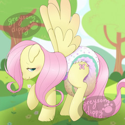 big_diaper blue_eyes bodily_fluids clothed clothing cutie_mark diaper diaper_only female feral genital_fluids huge_diaper looking_back mane outside pink_mane pink_tail quadruped sagging_diaper solo tail text topless unclean_diaper urine used_diaper wearing_diaper wet_diaper white_body wings greysonsdippy friendship_is_magic hasbro my_little_pony mythology fluttershy_(mlp) equid equine mammal mythological_creature mythological_equine pegasus 1:1 2025 artist_name digital_drawing_(artwork) digital_media_(artwork) hi_res watermark