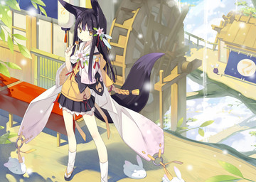5_fingers accessory amber_eyes ambiguous_gender black_hair bottomwear building clothed clothing cloud day detailed_background female fingers flower flower_in_hair food footwear fully_clothed group hair hair_accessory house humanoid_focus lamp lantern legwear long_hair outside paper_lantern plant shirt skirt socks solo_focus standing thin_calves thin_legs thin_thighs topwear white_body poco animal_humanoid canid canid_humanoid canine canine_humanoid fox_humanoid humanoid lagomorph leporid mammal mammal_humanoid rabbit 2010