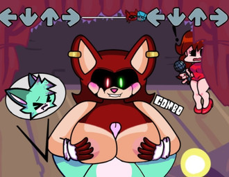 anthro anthro_on_anthro anthro_pov big_breasts breast_play breasts female first_person_view gameplay_mechanics genitals group heterochromia male male/female male_pov penis sex solo_focus titfuck trio legooey friday_night_funkin' girlfriend_(fnf) gooey_(friday_night_funkin_gooey_mix) canid canine demon fox human humanoid mammal