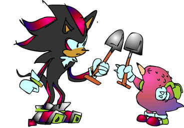 alternate_form ambiguous_gender anthro backpack biped black_body black_eyes black_fur clothing duo eyes_closed fist footwear frown fur gloves handwear holding_object male red_body red_clothing red_footwear red_fur red_shoes red_skin shoes shovel simple_background standing tools white_background white_clothing white_gloves white_handwear kanotynes sega sonic_the_hedgehog_(series) knuckles_the_echidna shadow_the_hedgehog echidna eulipotyphlan hedgehog mammal monotreme 2016 digital_media_(artwork)