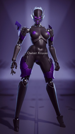 black_body breasts female genitals lips machine nipples purple_eyes skinny solo thick_thighs vulva apulaz theta_(kruuxx) android humanoid living_machine robot 9:16 absurd_res distracting_watermark hi_res watermark