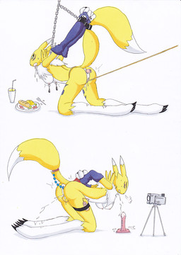 anal anal_beads anal_masturbation anal_penetration anthro anus bdsm bendy_straw beverage biped black_sclera bodily_fluids bondage bound bread breasts camera chain chest_tuft claws clothing crotch_rope cutlery dildo drinking_straw ejaculation facial_markings female food fork fur genital_fluids genitals gloves hands_behind_back handwear head_markings kitchen_utensils kneeling markings masturbation nipple_piercing nipples nude orgasm penetration piercing plate pussy_juice_on_feet recording rope saliva sex_toy solo submissive submissive_female toe_claws tools toying_self tuft vaginal vaginal_fluids vaginal_fluids_on_leg vaginal_masturbation vaginal_squirting vibrator video_camera vulva weights white_body white_fur yellow_body yellow_fur digidredg bandai_namco digimon canid canine digimon_(species) mammal renamon