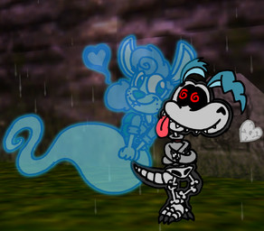 anthro bite biting_lip biting_own_lip black_claws black_sclera blue_body blue_clothing blue_ears blue_eyes blue_hair blue_line_art blue_nose blue_shirt blue_topwear bone building cheek_to_cheek claws clothed clothed_anthro clothed_female clothing conjoined_eyes curly_hair duo eye_contact eyelashes female female_anthro freckled_face freckles grey_straitjacket hair happy heart_symbol holidays legless long_ears looking_at_another love male male/female male_anthro outside pink_tongue raining red_eyes restraints rock screencap screencap_background self_bite sharp_teeth shirt skeleton smile smiling_at_another smiling_at_each_other spiral spiral_eyes straitjacket tail teeth text toe_claws tongue tongue_out topwear translucent translucent_body white_tail captainquack64 activision crash_bandicoot_(series) halloween spyro_the_dragon ripper_roo sheila_(spyro) animated_skeleton ghost hybrid kangaroo macropod mammal marsupial spirit undead 2019 colored_line_art crossover digital_drawing_(artwork) digital_media_(artwork) english_description flat_colors hi_res