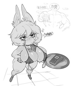 big_breasts big_ears bikini breasts cleavage clothed clothing condom duo female filled_condom huge_breasts inner_ear_fluff male micro_bikini nipple_outline pointy_ears sexual_barrier_device short_stack side_boob swimwear thick_thighs tuft two-piece_swimsuit wide_hips zyreo league_of_legends riot_games tencent vex_(lol) human humanoid mammal yordle absurd_res hi_res monochrome sketch