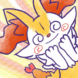 ambiguous_anthro ambiguous_gender anthro biped blush closed_smile dutch_angle food front_view hand_on_face looking_at_viewer mouth_closed object_in_tail shrimp_(food) smile solo spiral spiral_blush spiral_eyes tail annyui0611 nintendo pokemon braixen canid generation_6_pokemon mammal pokemon_(species) 1:1 2024 bust_portrait digital_drawing_(artwork) digital_media_(artwork) hi_res japanese_description portrait translated_description