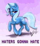 female feral horn quadruped smile solo tail text amyvstheworld friendship_is_magic hasbro haters_gonna_hate my_little_pony mythology trixie_(mlp) equid equine mammal mythological_creature mythological_equine unicorn english_text