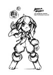 3_toes anthro asian_clothing barefoot black_nose chinese_clothing chinese_knot clothing digitigrade east_asian_clothing feet female gloves hair handwear paws romper_suit smile solo text toes tyson_tan freedom_planet galaxytrail milla_basset basset_hound canid canine canis domestic_dog hunting_dog mammal scent_hound 2017 english_text hi_res signature