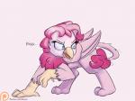 alternate_species beak feathered_wings feathers female feral solo tail wings alasou friendship_is_magic hasbro my_little_pony mythology pinkie_pie_(mlp) avian gryphon gryphonification mythological_avian mythological_creature 2016 4:3