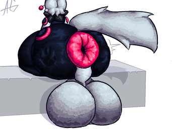 antennae_(anatomy) anthro anus backsack balls big_anus big_balls big_butt big_tail butt electronics fur genitals glistening glistening_anus huge_anus huge_balls huge_butt hyper hyper_anus hyper_balls hyper_butt hyper_genitalia machine male nude protogen_visor puffy_anus rear_view simple_background slap_mark solo tail white_body white_fur anatoly_genghis_khan g-khan protogen 2026 4:3 colored digital_drawing_(artwork) digital_media_(artwork) paint.net_(artwork) shaded signature