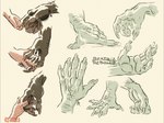 ambiguous_gender anthro claws grey_body grey_skin hand_holding hand_shot male beatriz_rebollo mythology nathan_(beatriz) canid canine mammal mythological_canine mythological_creature werecanid werecanine werecreature werewolf hi_res sketch