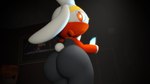 ambiguous_gender anthro big_butt black_body butt cellphone electronics floppy_ears hair holding_cellphone holding_object holding_phone holding_smartphone inside looking_at_viewer looking_back looking_back_at_viewer multicolored_body phone rear_view red_body red_eyes scut_tail short_tail smartphone solo tail thick_thighs white_body white_ears white_hair white_tail extrachunkthis nintendo pokemon generation_8_pokemon lagomorph leporid mammal pokemon_(species) rabbit raboot 16:9 2025 3d_(artwork) colored digital_media_(artwork) shaded source_filmmaker_(artwork) widescreen